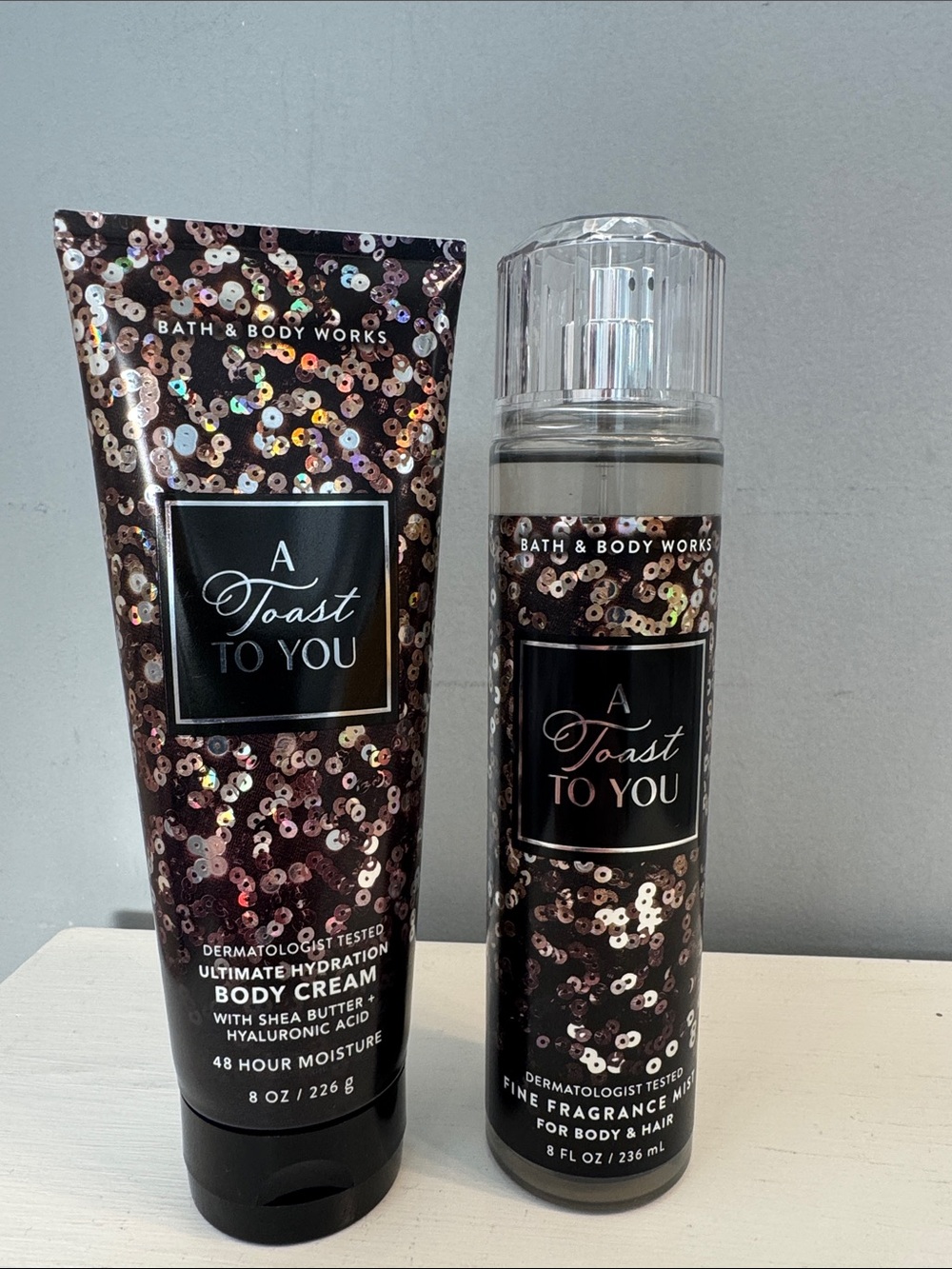NWT- Bath & Body Works A Toast To You Body Cream & Fine Fragrance Mist - BUNDLE